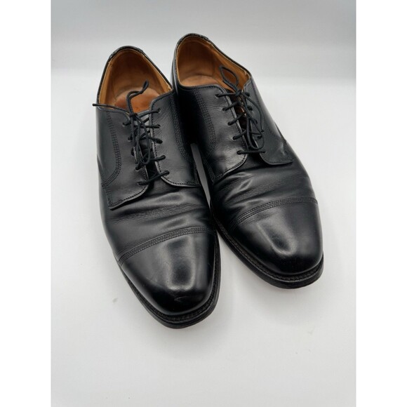 Mens ALLEN EDMONDS Hampstead 11.5 EEE Cap Toe Black Dress Shoes Lace Up - Picture 2 of 9